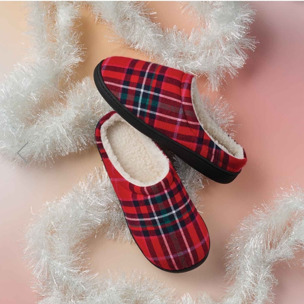 Plaid Slippers L 9-10